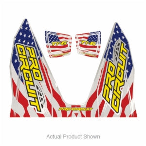 Decals: T-6 Exhaust Decal Kit Stars & Stripes - USA, KX250F, KX450F, RMZ250, RMZ450 (KTM,YZF Older Models)