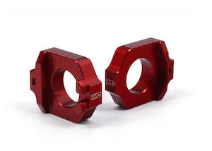 Axle Blocks: Elite Axle Blocks Kit ,Yamaha YZ125 2002-23, YZ250 2002-23 - Red