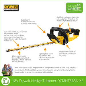 Gardening Power Tools: Dewalt 18V Hedge Trimmer DCMHT563N-XE