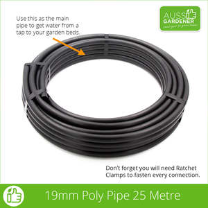 Gardening Watering Equipment: 19mm Poly Pipe 25m