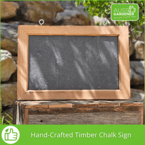 Hand-Crafted Timber Chalk Sign - Genuine Slate Board