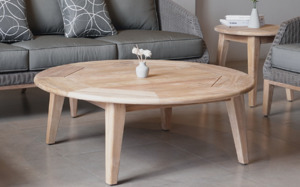 PIETRA Round Teak Coffee Table - 110cm Diameter