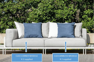 CLEO Modular Outdoor Corner SOFT Sofa By Talenti – WHITE (4 piece)