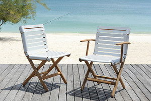 AT800 Series Outdoor Folding Arm Chair by Maiori - White - NOW 50% OFF - LOW STOCK