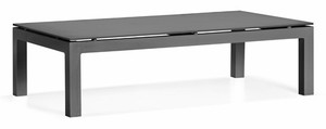 LISBON Outdoor Coffee Table - Aluminium Frame/FROSTED GLASS top - 120x63x32