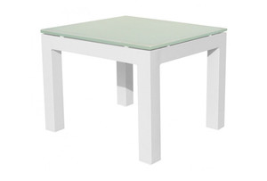LISBON Outdoor Side Table - 50x44 - Frosted Glass Top