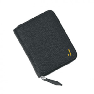 Products: Monogrammed Leather Purse - Black - Precious Imprints