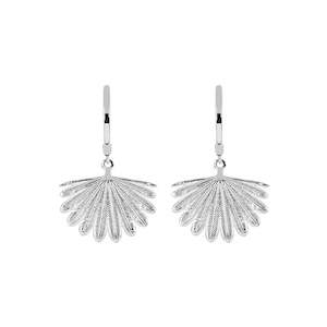 Boh Runga Fan Tail Midi Huggie Earrings Silver