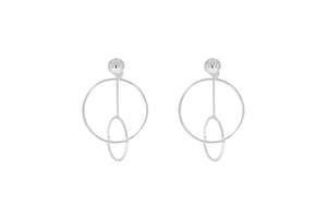 Celesti: Celesti 'Presence' Large Circle Drop Earrings Sterling Silver