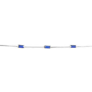 Grace 'Bold' Blue Baguette Bracelet | Silver RH