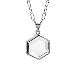 Stow Lockets: Stow Medium Hexagon Faceted Glass Locket