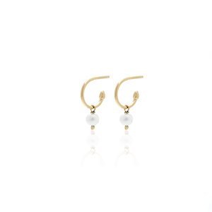 Silk & Steel Superfine Mini Pearl Hoops | Stg 14k GP