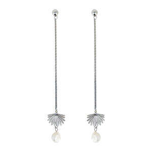 Boh Runga: Boh Runga | Fan Tail | Fresh Water Pearl | Drop Earrings