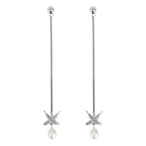 Boh Runga: Boh Runga | Feather Kiss | Fresh Water Pearl | Drop Earrings