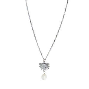 Boh Runga | Fan Tail | Fresh Water Pearl l Silver | Pendant | 40+5cm