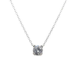 Grace 'Simplicity' Solitaire Necklace | Silver CZ RH