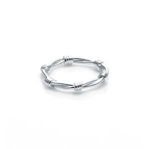 Stolen Girlfriends Club Barbed Wire Skinny Ring | SIlver | Size Q