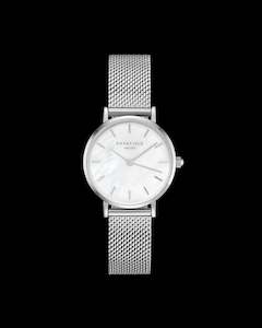 Rosefield Small Edit Pearl Silver Watch
