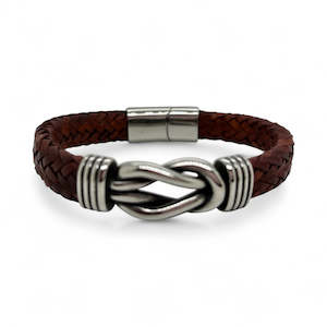 Revolution brown leather and sailing knot bracelet.