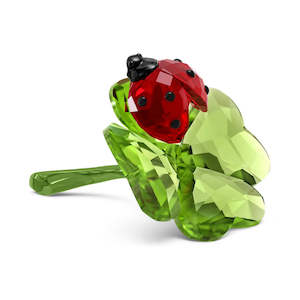 Crystal Ornaments: Swarovski Idyllia Ladybug and Clover