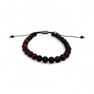 Red Tiger's Eye Adjustable Bead Bracelet