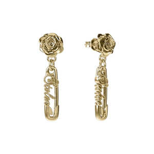 Stolen Girlfriends Club Rose Pin Earrings – Gold Plated