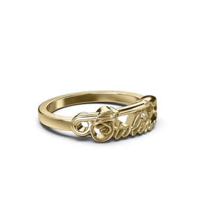Stolen Girlfriends Club Scripted Pin Ring – Gold Plated (Q)