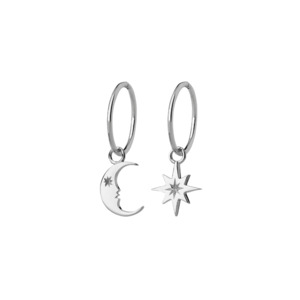 Karen Walker Crescent Moon & Star Sleepers | Sterling Silver