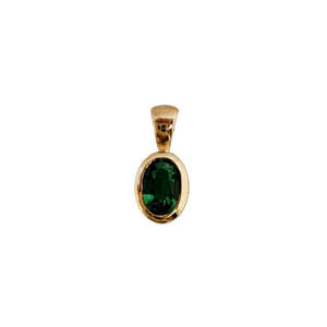 9k Yellow Gold Bezel-Set Emerald Pendant