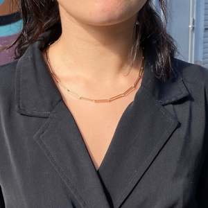 Yellow Gold NZ Made Paper Clip Chain - 49cm