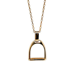 9k Yellow Gold Equestrian Stirrup Pendant