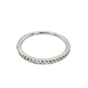 Diamond Rings: 14K White Gold Diamond Pave Set Band