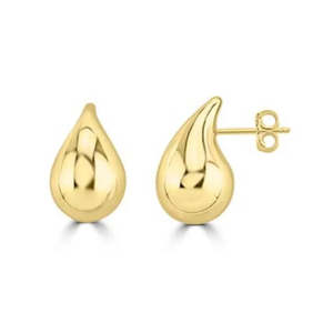 Earrings: 9k Yellow Gold Bold Hollow Drop Earrings