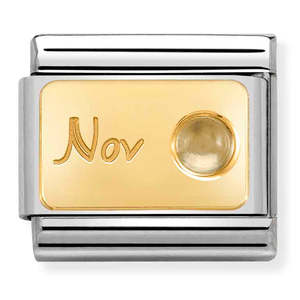 Unisex Jewellery: Nomination November Citrine 18K Gold Composable Link