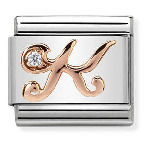 Nomination Letter K 9K Rose Gold Composable Link