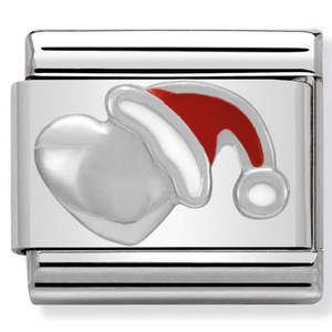 Nomination Heart With Christmas Hat 925 Silver Composable Link