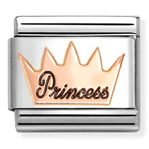 Unisex Jewellery: Nomination Princess Crown 9K Rose Gold Composable Link