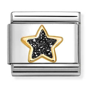 Unisex Jewellery: Nomination Star in 18K Gold & Enamel Composable Link