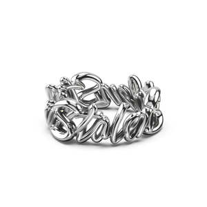 Stolen Girlfriends Club Sentimental Script Ring (N)