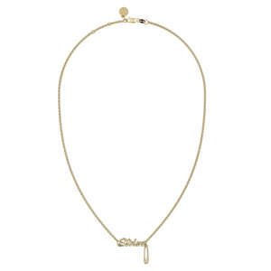 Stolen Girlfriends Club Sentimental Script Necklace - Gold Plated