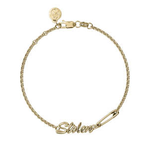 Stolen Girlfriends Club Sentimental Script Bracelet - Gold Plated