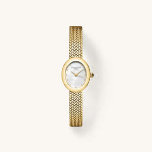 Rosefield Mini Oval Gold Mesh Watch