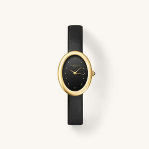 Rosefield Ovale Black Gold Watch