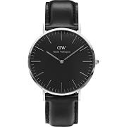 Mens Watches: Daniel Wellington Classic Black Shefield 40mm Silver Watch