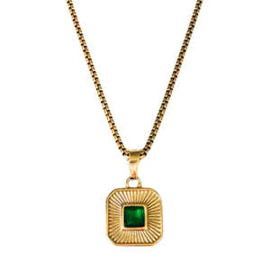 Lindi Kingi Zarela Emerald Necklace + Gold Plated