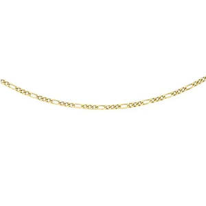 9k Yellow Gold 3+1 Figaro Diamond Cut Chain