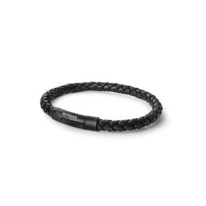 Evolve Latitude Stg Clasp Blk Leather Bracelet