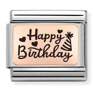 Nomination Happy Birthday 9K Rose Gold Composable Link
