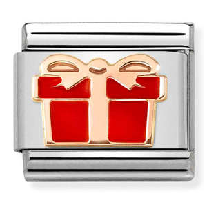 Unisex Jewellery: Nomination Red Gift Box 9K Rose Gold Composable Link