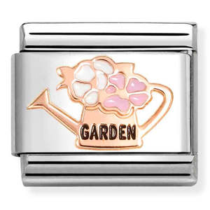 Unisex Jewellery: Nomination Garden Watering Can 9K Rose Gold Composable Link